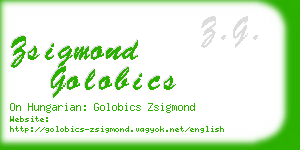 zsigmond golobics business card